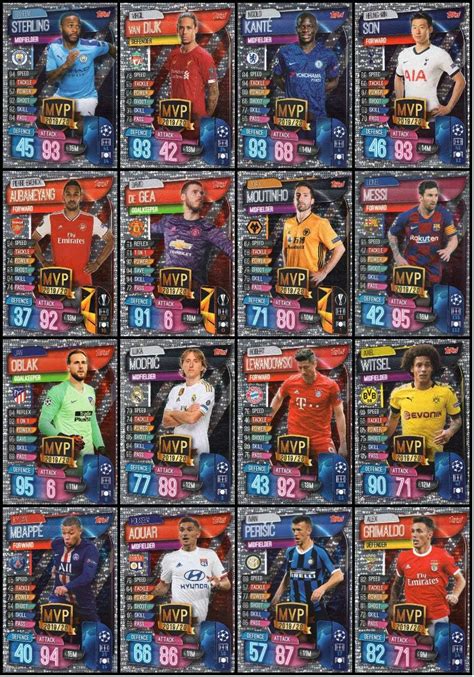 MATCH ATTAX 19/20 Lot complet de seize (16) cartes à collectionner MVP ...