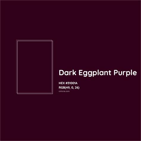 About Dark Eggplant Purple - Color codes, similar colors and paints ...