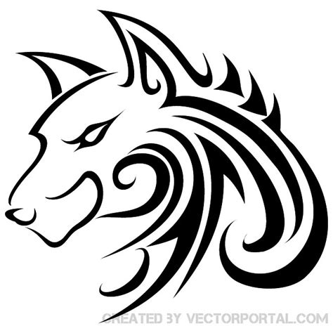 Wolf tattoo 2.ai Royalty Free Stock SVG Vector