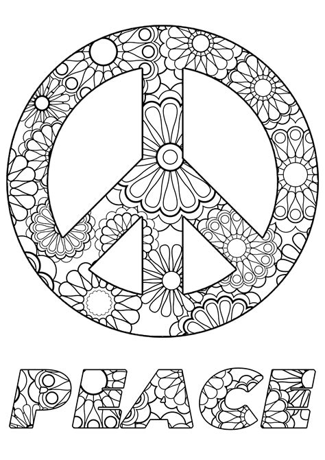 Peace Symbol - Anti stress Adult Coloring Pages