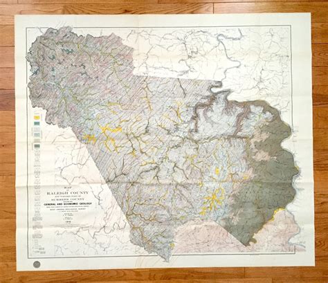 Antique Raleigh County, West Virginia 1916 Geological Survey Map ...