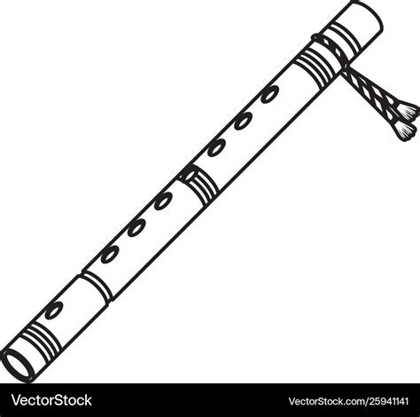 Bamboo flute indian musical instrument Royalty Free Vector