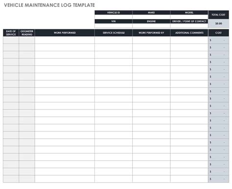 Fuel Log Sheet Template | Master Template