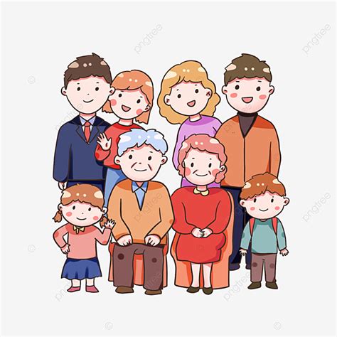 Hand Drawn Family PNG Image, Cartoon Hand Drawn Family Portrait, Family ...