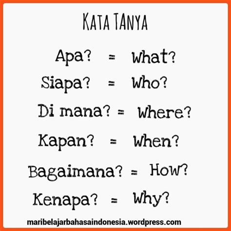 Kata Tanya in English