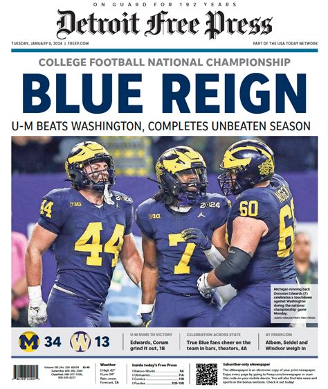 Celebrate Michigan's national championship with Detroit Free Press books and front pages ...