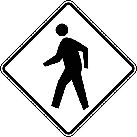 Pedestrian Crossing, Black and White | ClipArt ETC