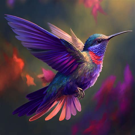 a colorful hummingbird flying through the air