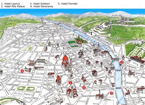 Florence map | Milan map, City maps illustration, Map of florence italy