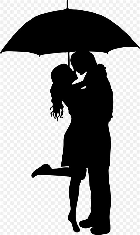 Umbrella And Rain Silhouette