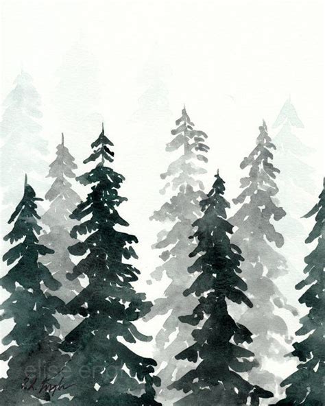 Winter Forest Landscape Original Watercolor Painting | Etsy | Forest painting, Winter watercolor ...