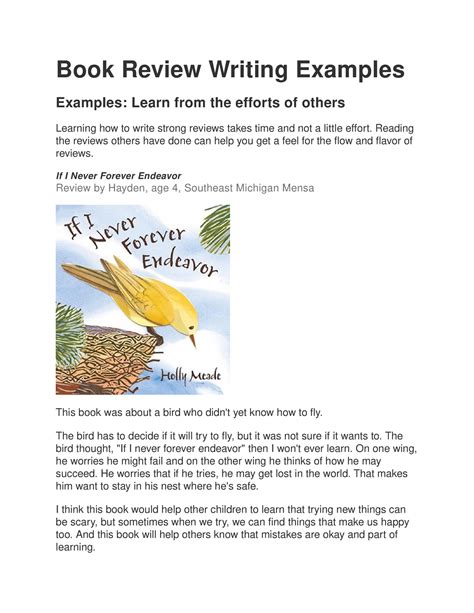 Book Review Writing Examples - Book Revi ew Wr iting Exampl es Examples: Learn from the efforts ...