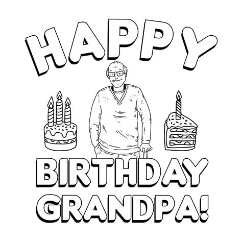 Printable Birthday Cards To Color For Grandpa