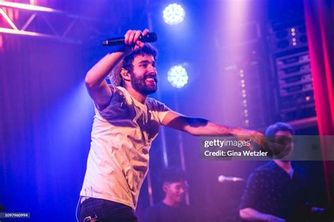 Singer Jack Metzger of the American band AJR performs live on stage ...