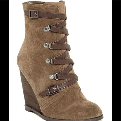 Pin on Lace Up Wedge Booties