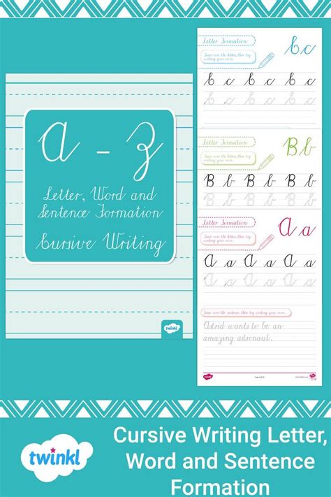 cursive writing worksheet and sentence formation