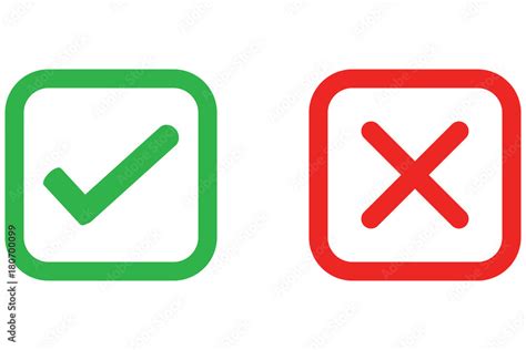 Check Mark, Wrong Mark Icon Stock Vector | Adobe Stock