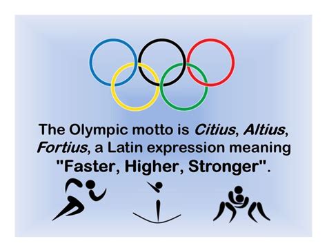 The Olympic motto is Citius, Altius,Fortius, a Latin expression meaning "Faster… | Olympics ...