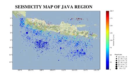 Seismicity map of the study region. The colour gradation from blue to... | Download Scientific ...