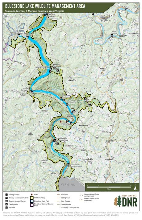 Bluestone Lake Wildlife Management Area Map by WV Division of Natural Resources | Avenza Maps