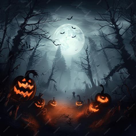 Premium AI Image | Happy Halloween and Scary Night Background