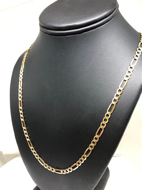 14k Solid Gold Figaro Chain 24-26 inches 4-4.5mm – Fran & Co. Jewelry