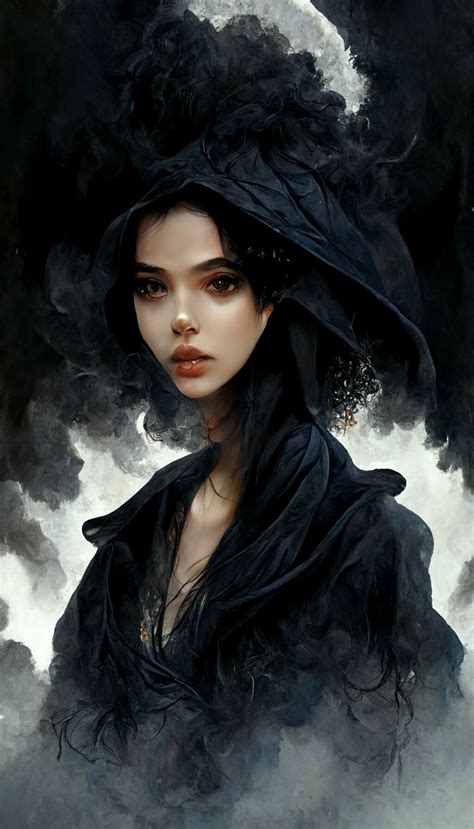 Dark Magic Art Fantasy Art a Young Witch Darkness Aura Wallpaper Art ...