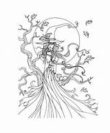 Sorceress Coloring Designlooter Sketch Page sketch template