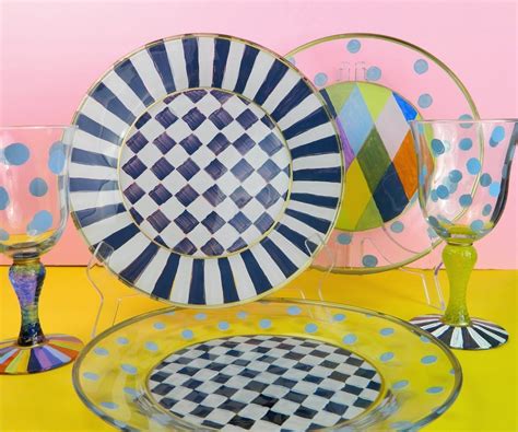 Learn how to paint glass dishes that are food and dishwasher safe. These have an Alice In ...