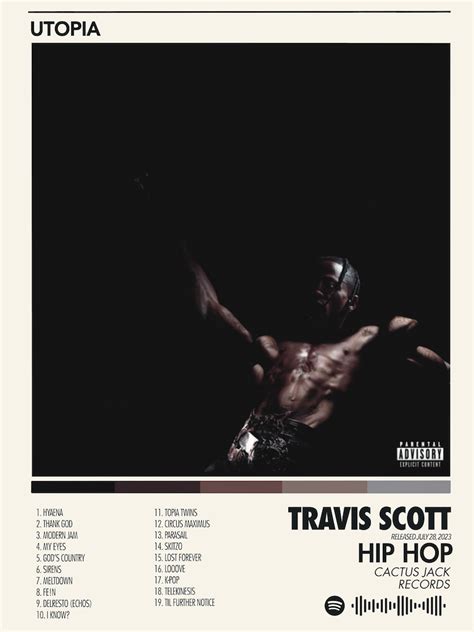 Travis Scott UTOPIA Wall-art, Wall Print Album Art Custom Music Artist ...