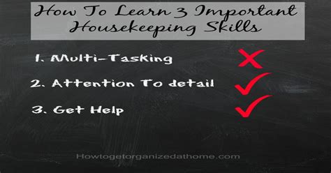 How To Learn 3 Important Housekeeping Skills