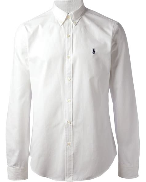 Polo Ralph Lauren Long Sleeve Shirt in White for Men | Lyst