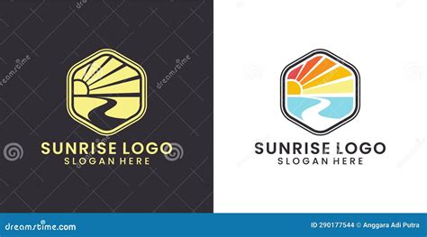 Modern and Colorful Sunrise Logo Design Ideas Stock Vector ...