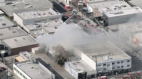 LA County Firefighters Knock Down Second-Alarm Fire at Watts Pallet ...