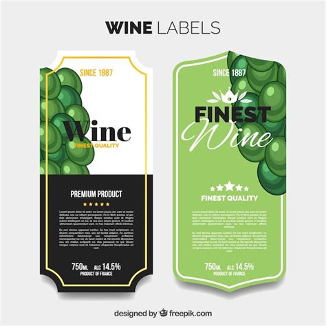 Free Vector | Hand drawn wine labels