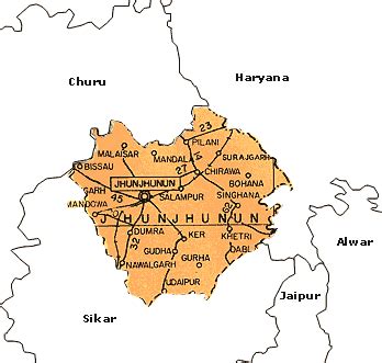 Jhunjhunu Travel Road Political Maps Rajasthan