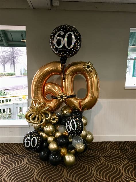 60TH Birthday Centerpiece | Ideas de decoración de cumpleaños, Decoraciones de globos para ...