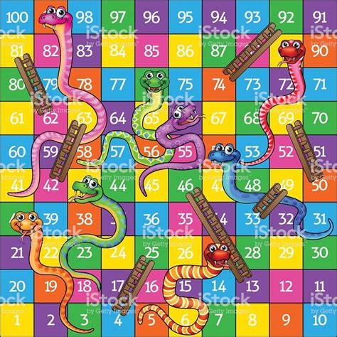 Snakes and ladders board game cartoon illustration | Snakes and ladders, Snakes and ladders ...