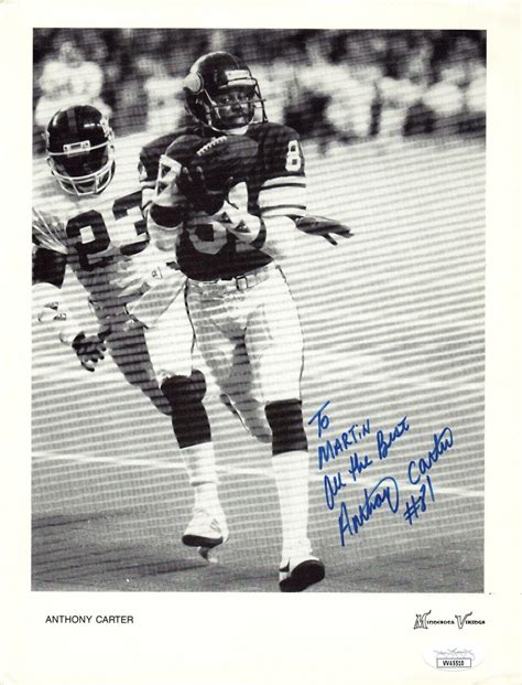 Anthony Carter Autographed Signed Minnesota Vikings 8.5X11 Football Photo With JSA COA