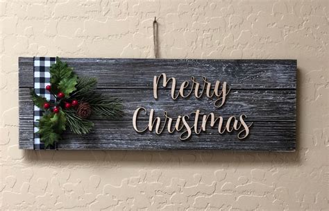 Christmas Sign Merry Christmas Wooden Sign Merry Christmas - Etsy