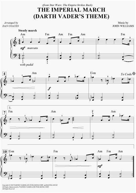 Digital Sheet Music for The Imperial March (Darth Vader's Theme) (Easy Piano) by John Williams ...