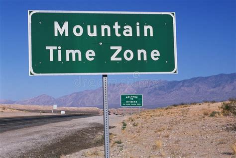 Road Sign Indicating Mountain Time Zone Royalty Free Stock Images - Image: 23151489