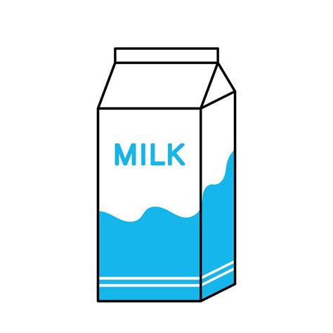 Milk Icon Clipart Vector with Black Line Isolated on White Background ...