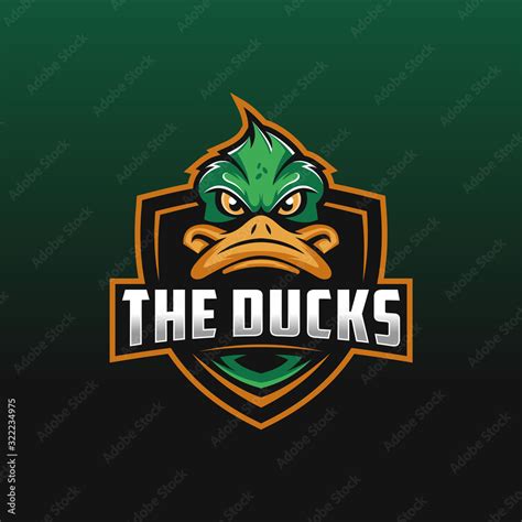 The Ducks epsort logo design illustration, Duck mascot logo design for ...