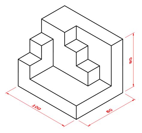 Freehand pictorial projection exercise 5