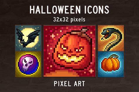 Free Halloween Icons Pixel Art on Behance