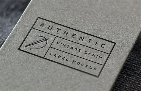 Free Vintage Denim Label Logo Mockup – CreativeBooster
