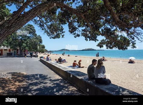 Mission Bay Beach, Mission Bay, Auckland, New Zealand Stock Photo - Alamy