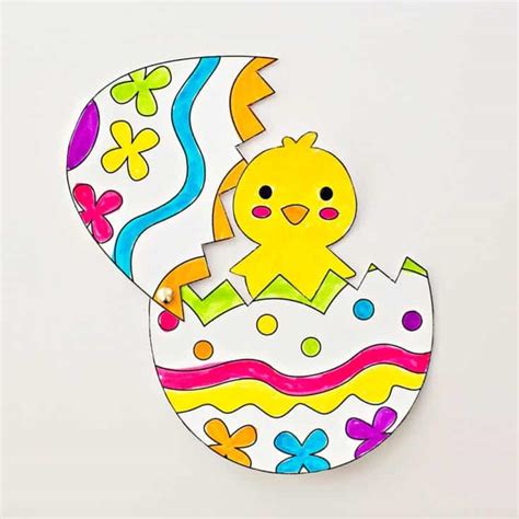 HATCHING CHICK CRAFT WITH COLORING TEMPLATE - hello, Wonderful