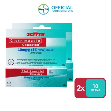 CANESTEN® Clotrimazole Antifungal Cream for Buni, Hadhad, An-an, Alipunga 10g x2- clinically ...